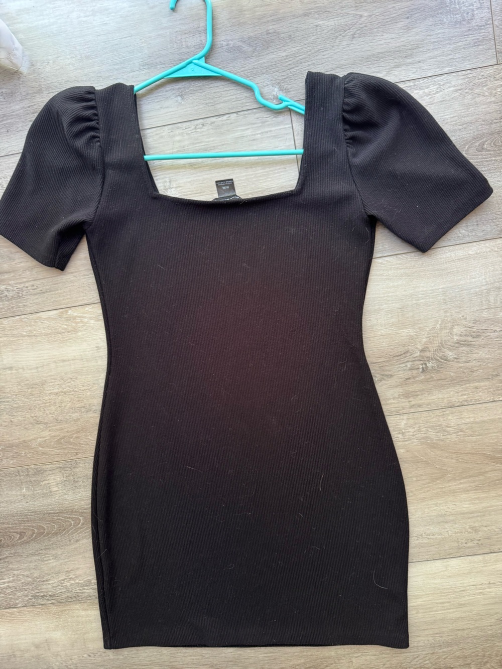 Club Monaco Brown Ribbed Square Neck Dress